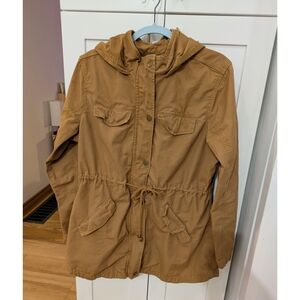Kismet Women's Tan Brown Hooded Utility Jacket